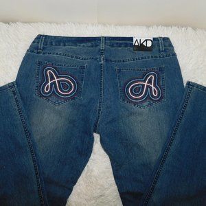 AKD MKS Jeans Embroidered Pockets Size 15
